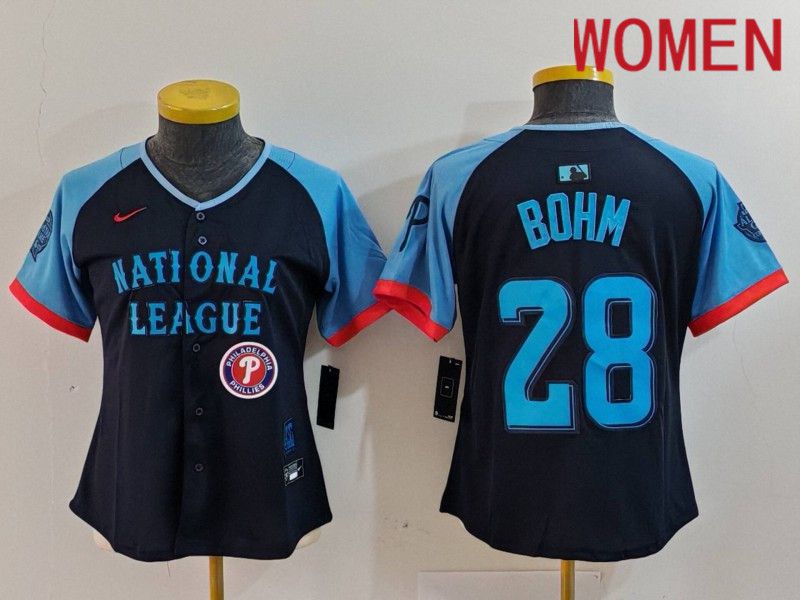 Women Philadelphia Phillies #28 Bohm Blue All star 2024 Nike MLB Jersey style 1->women mlb jersey->Women Jersey
